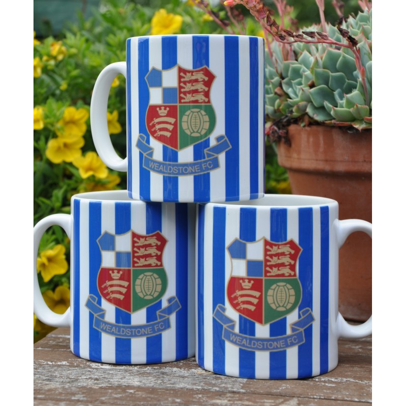 Wealdstone FC Blue & White Striped Mug