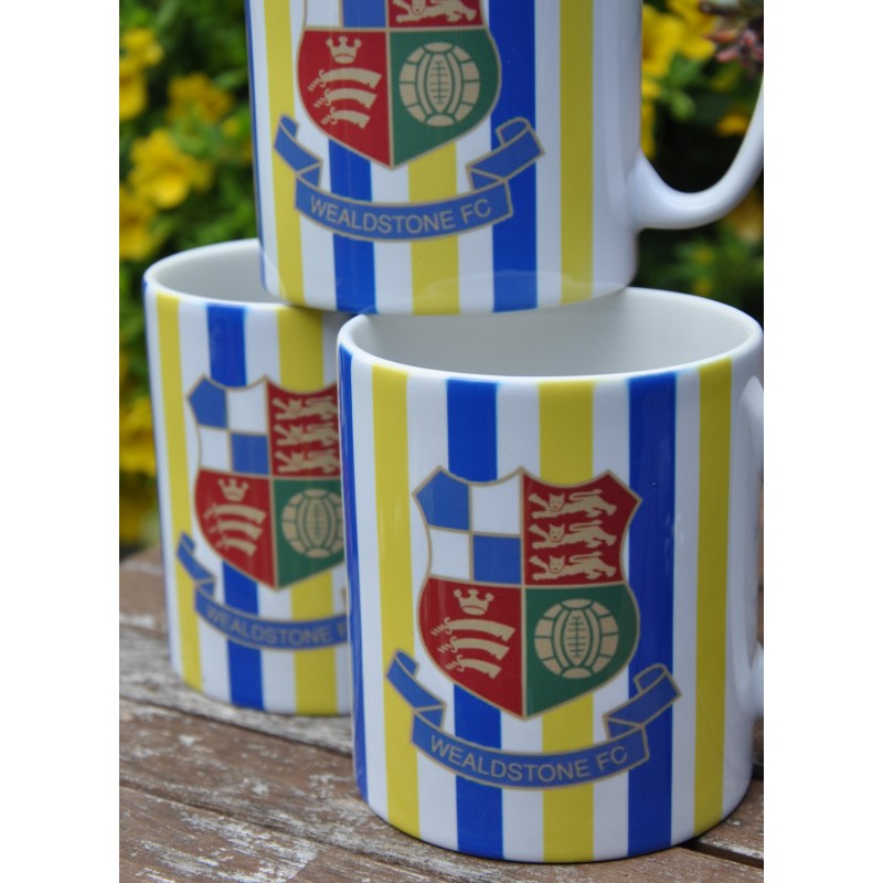 Wealdstone Blue, White & Yellow Striped Mug