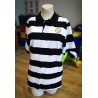 WFCSC Black & White Hooped Polo Shirt