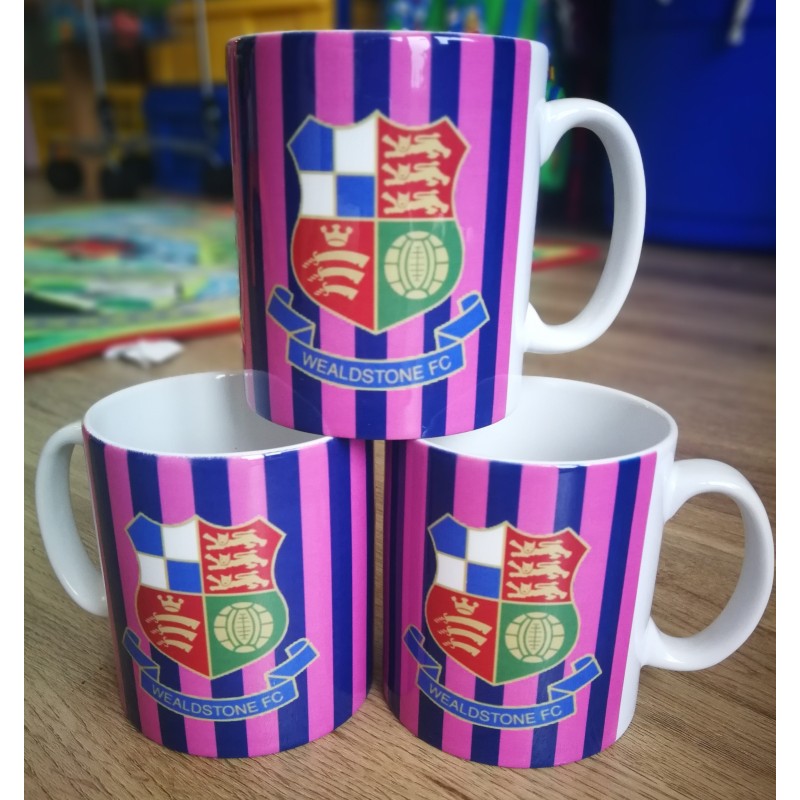 Wealdstone FC Pink & Navy Striped Mug