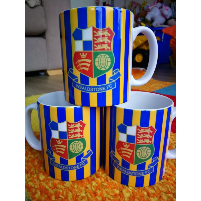 Wealdstone FC Blue & Amber Striped Mug